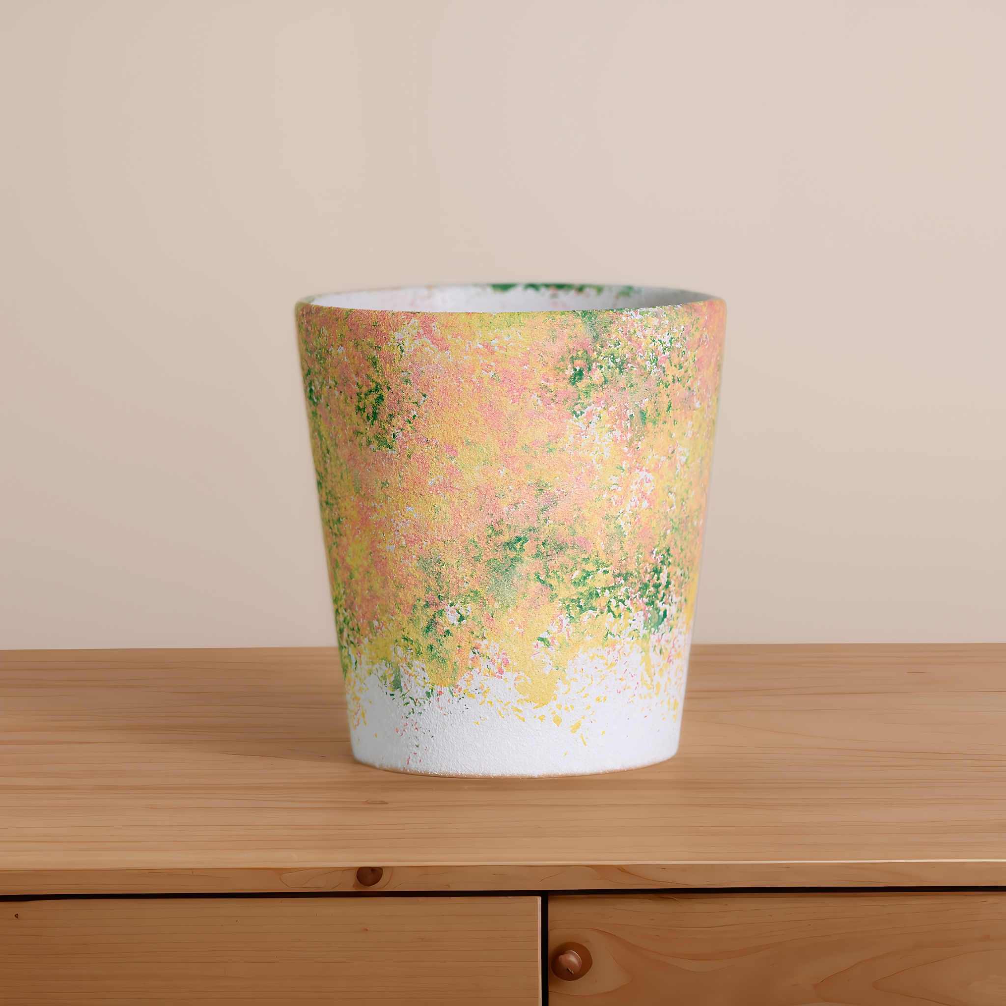 花盆陶瓷透气新中式手工彩绘美学家用桌面轻奢蝴蝶兰绿植送托盘