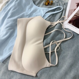 吊带背心女一体式免穿文胸夏季薄款无痕性感美背轻运动内衣可外穿