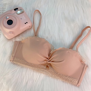深巷归人无肩带文胸罩套装聚拢防滑小胸无钢圈调整型内衣薄款性感