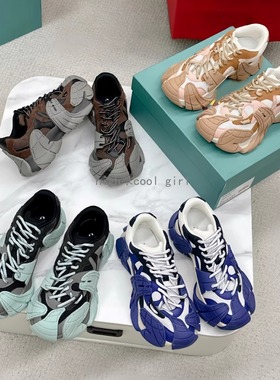 高定 真皮厚底八爪鱼老爹鞋男女百搭轻便增高休闲运动鞋轻奢小众