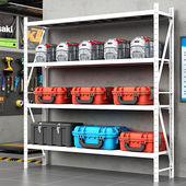 富路达轻型货架仓库置物架仓储货物架储物架子白色200 100KG