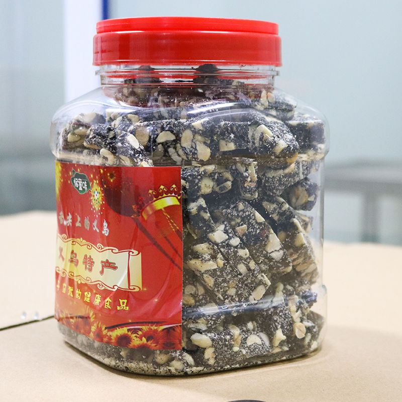 黑芝麻花生糖桶装老式传统香脆酥糖原味零食甜味糖果芝麻糖桶装