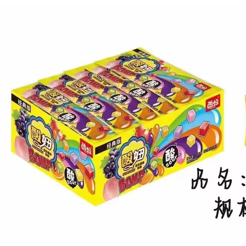 乐潮酸妞综合果味软糖酸果味8090后童年怀旧校园食品