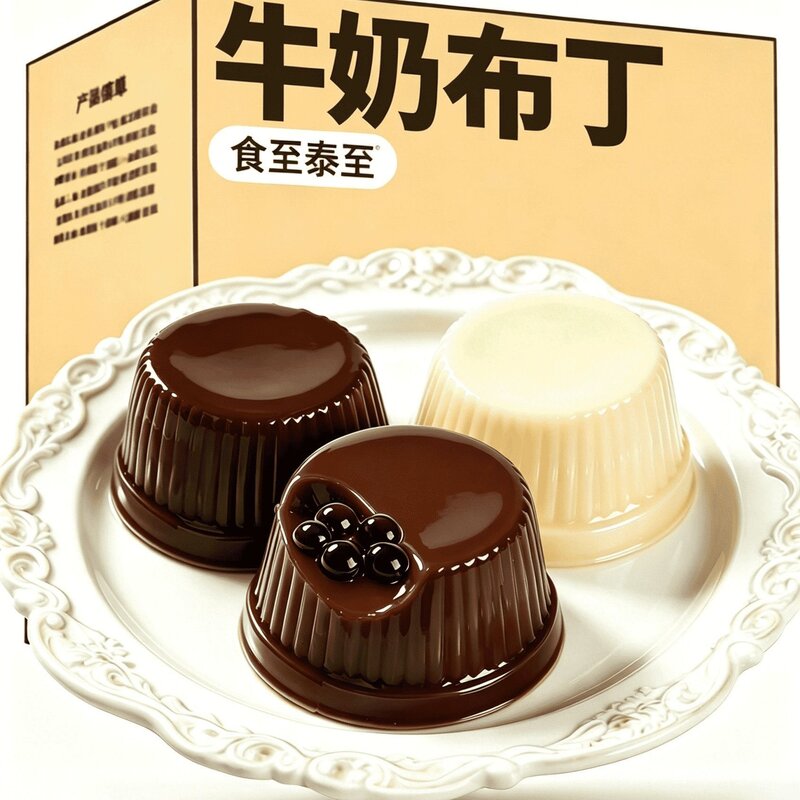 黑巧牛奶布丁巧克力丝滑浓郁啵啵球独立包装节日果冻休闲食品整箱