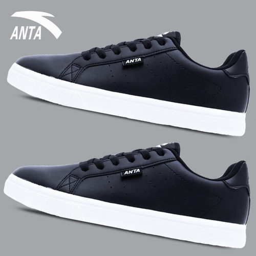 男鞋安踏板鞋黑色运动鞋休闲鞋