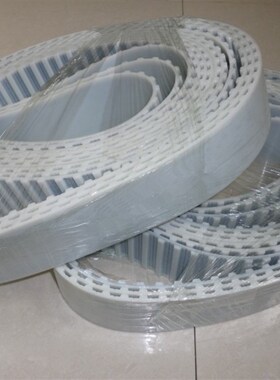 供应白色PU同步带40-HTD5M9000 STD5M2800 70-8M2655聚氨酯同步带