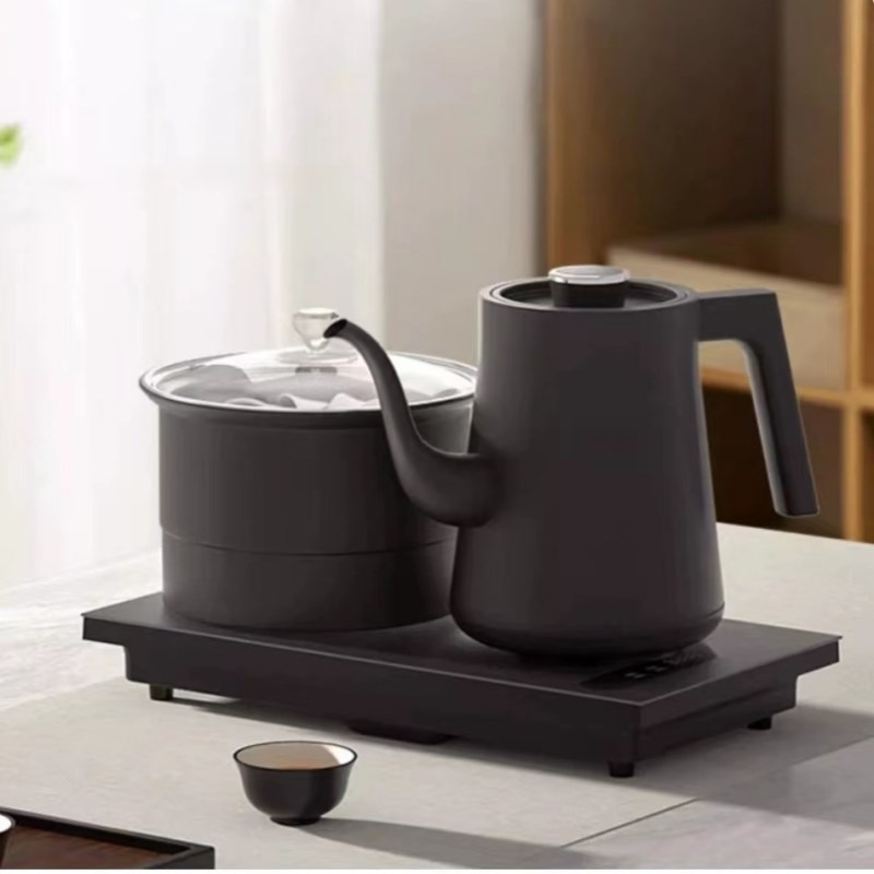 黑胡桃木移动茶i水柜实木家用小户型茶几旋转茶台客厅阳台小茶桌