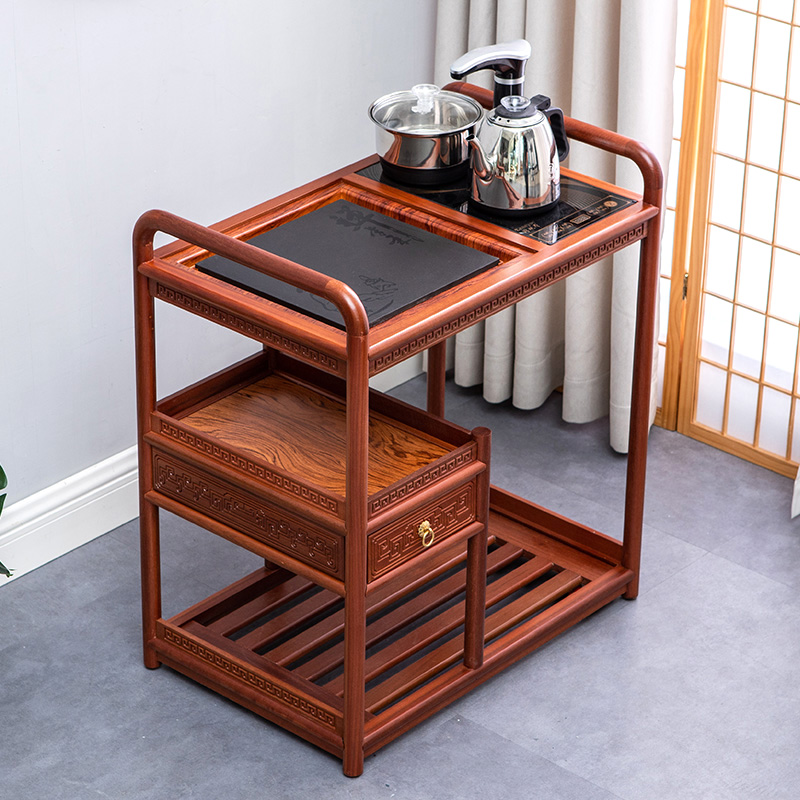 花梨木茶车c茶桌移动小茶台家用茶几茶具套装一体新中式实木茶水