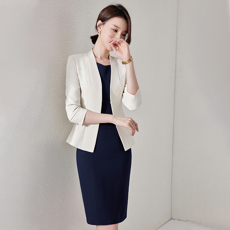 2025秋季新款西装外套搭配连衣裙艺考播音主持人正装职场通勤套装