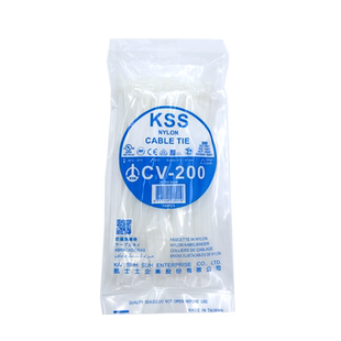 KSS尼龙扎带CV-200进口白色凯士士自锁式扎线带4.6*200mm绑带