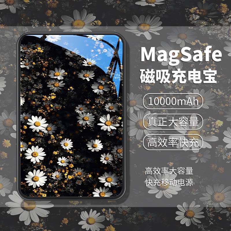 适用苹果充电宝小雏菊磁吸充电