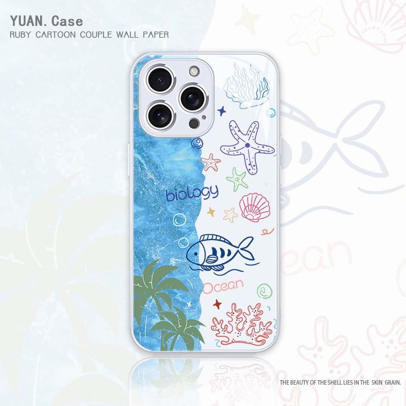 适用苹果手机壳海底世界卡通可爱