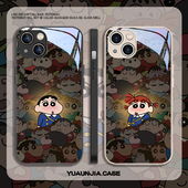 6splus 适用蜡笔小新发光手机壳苹果16人群中遇见你iphone17情侣款 16e 13promax一对12 11pro可爱x妮妮14