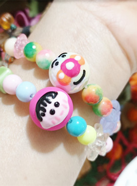 女面包超人蜡笔小新琉璃串珠手链