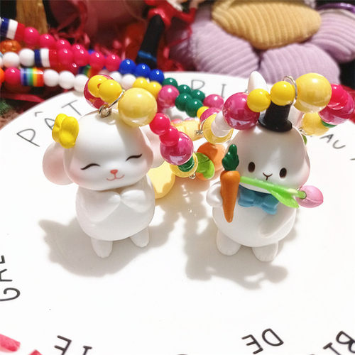 女大白兔Rabbit彩色糖果珠子项链