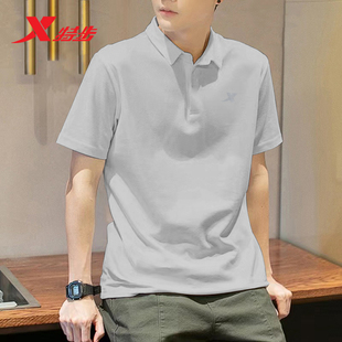 特步短袖男款速干POLO衫2026新款冬季运动T恤轻薄款透气休闲半袖
