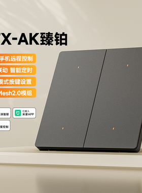 PTX平头熊AK臻铂智能开关 蓝牙mesh2.0 小爱语音手机远程场景控制