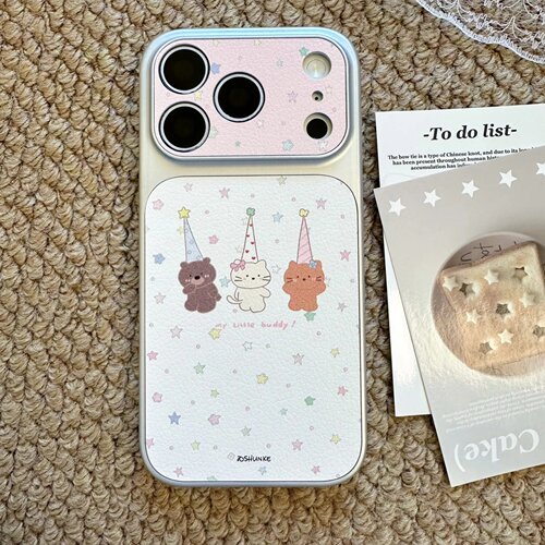 星星小熊猫咪适用苹果17/16promax手机壳iPhone15全包14pm大视窗FindX9/X8小米17秒变13防摔华为pura90/80pro