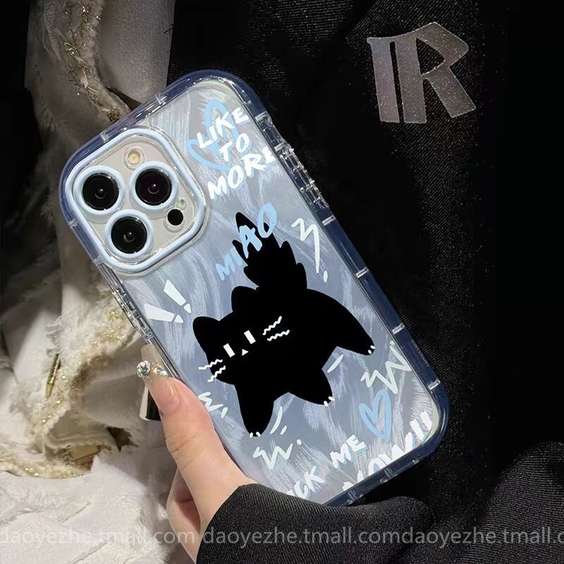 蓝色惊吓猫咪vivoS30手机壳X200S新款X100全包S19/S20创意X90可爱S18小众羽纱女款S17硅胶S15防摔S16pro全包