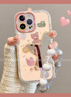 可爱星星镜面手链适用三星S25ultra手机壳S24S23防摔补妆镜A56A55A54A51新款A36A35A34AA2625A24小众A15A16女