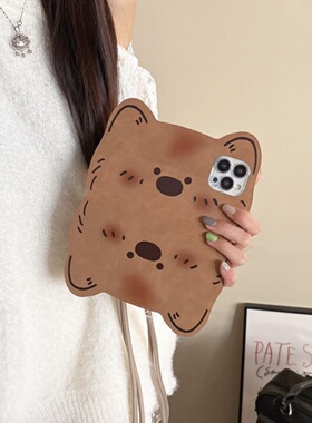 棕色腮红狗狗翻盖皮套vivoX300手机壳S30/X200S新款X100插卡S19全包S17支架X90创意S18斜跨挂绳S20防摔S16pro