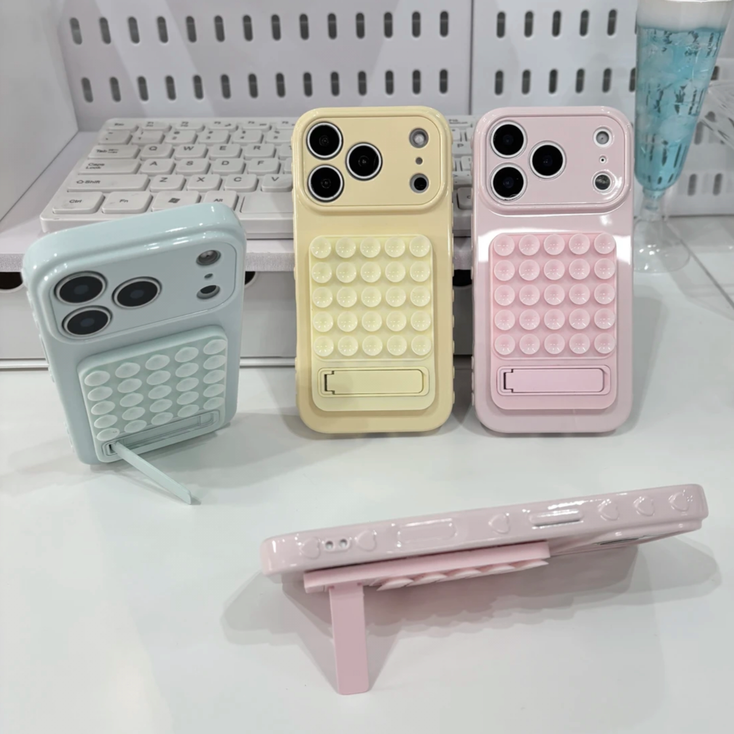 简约吸盘支架适用苹果17/16promax手机壳iPhone15/14pm大视窗全包FindX9创意X8小米17pro硅胶13华为pura90/80图片