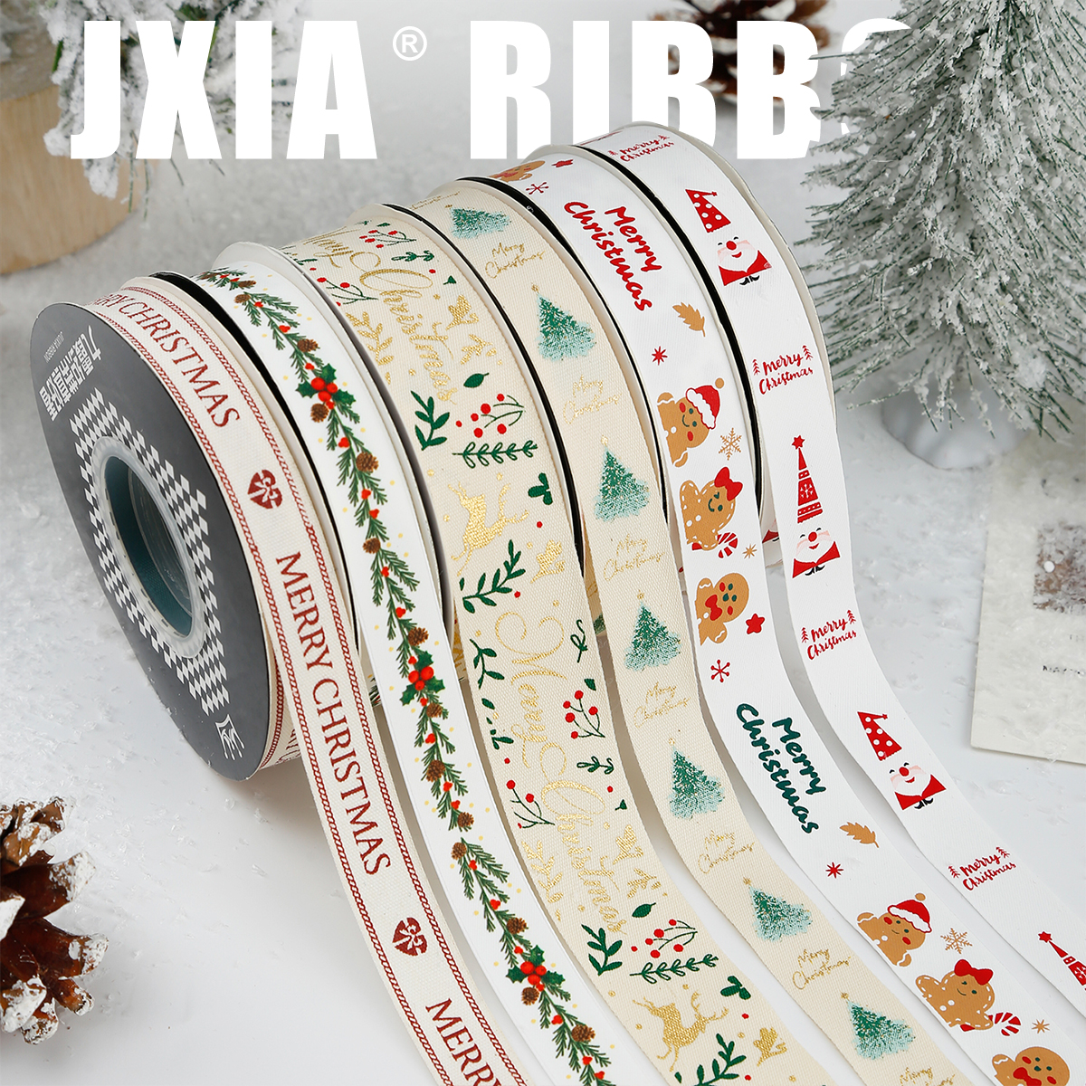 九霞彩带米白棉带圣诞丝带