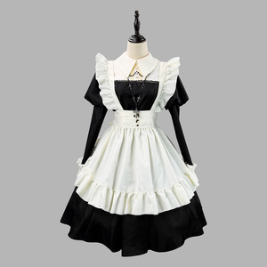 新品 日系黑白传统女佣服 COS女仆装lolita演出服 秋叶原咖啡女仆