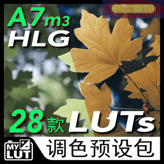 索尼 HLG 调色预设包 LUTS A7m3 pp10 电影级调色lut PR FCPX剪映