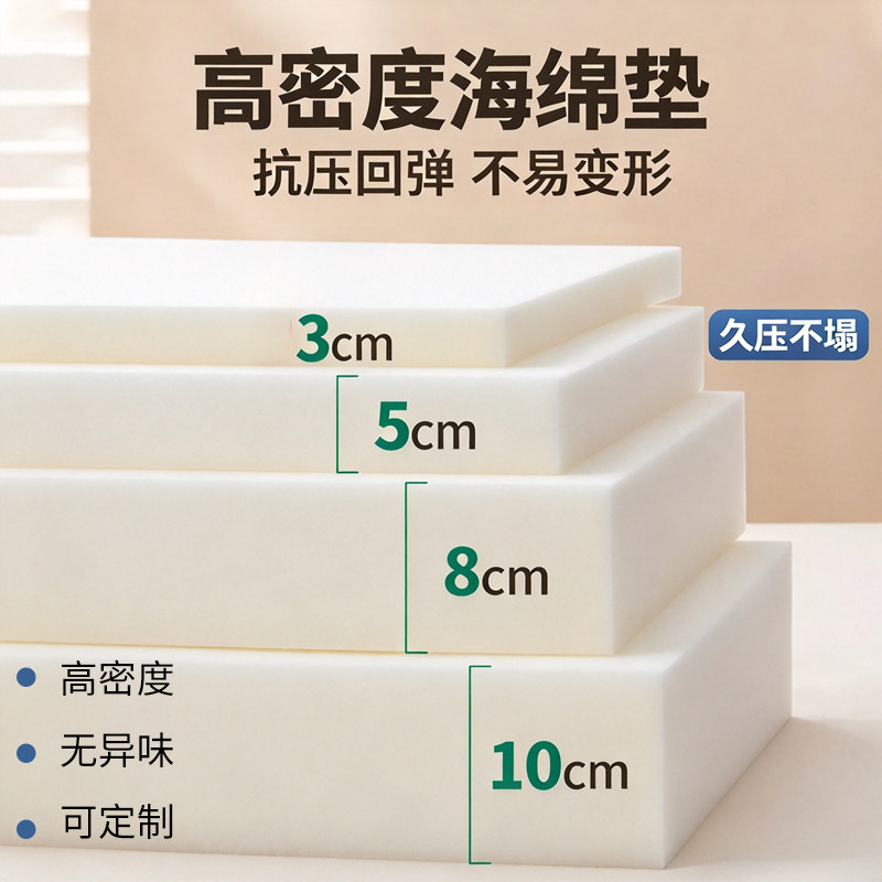 定制海绵床垫家用单双人褥子1.5米1.8米学生宿舍高密度软硬榻榻米