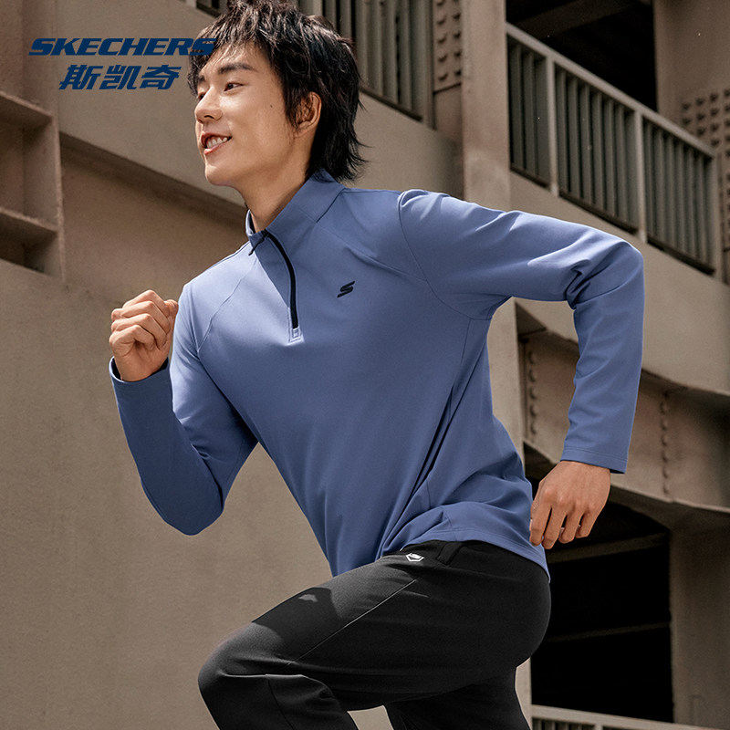 Skechers斯凯奇官网2025秋男女长袖柔软舒适跑步t恤防风保暖上衣,运动服/休闲服装,运动T恤,淘宝优惠券,粉丝福利购,淘宝优惠卷