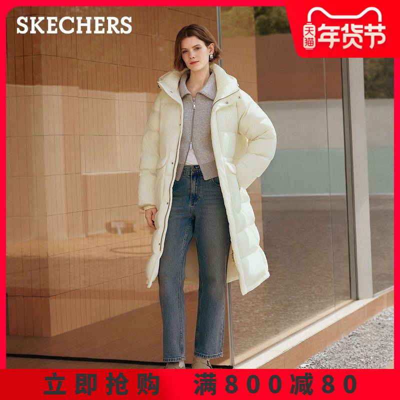 斯凯奇运动羽绒服2025冬季防风防泼水保暖柔软舒适长款连帽抽绳,运动服/休闲服装,运动羽绒服,淘宝优惠券,粉丝福利购,淘宝优惠卷