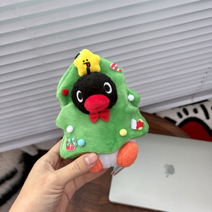 正版圣诞树pingu企鹅毛绒玩具公仔玩偶包挂件钥匙扣装饰可爱挂饰