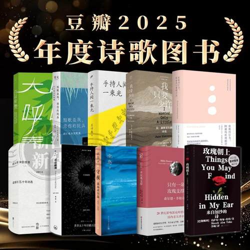 豆瓣2025年度图书 诗歌榜单任选 玫瑰朝上/只有一朵玫瑰支撑/守夜:北岛诗自选/词语磁场/座头鲸来到香港/玫瑰的行为/我只要少许