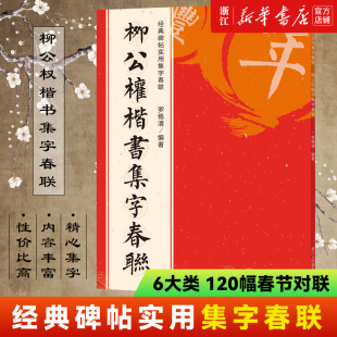 【新华书店旗舰店官网】柳公权楷书集字春联 120幅春节对联 经典碑帖实用集字春联 楷书柳体玄秘塔碑金刚经刻石毛笔软笔书法