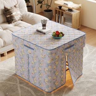 烤火桌子2025新款冬季多功能取暖家用可折叠四方桌简易餐桌茶几桌