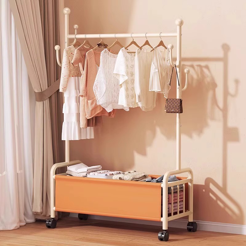 卧室挂衣架落地家用室内移动简约轻奢晾衣架多功能收纳置物衣帽架