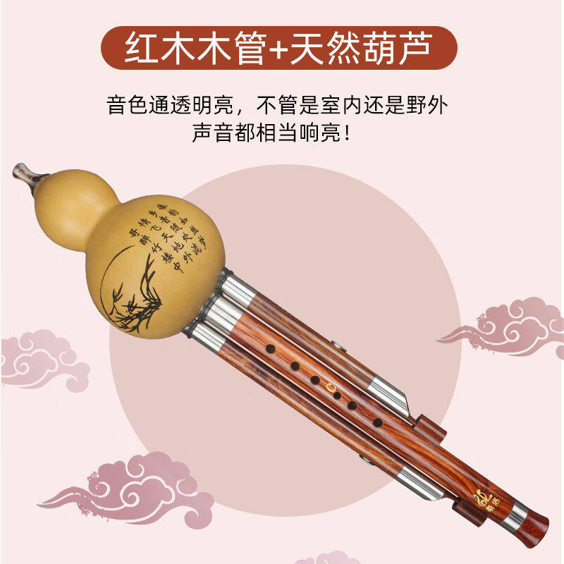 桑洛葫芦丝乐器七孔小学生成人儿童红木C调降B调防摔初学者考级演