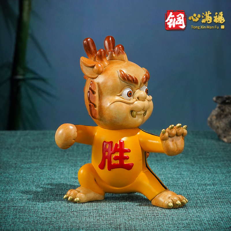 铜摆件《李小龙》铜工艺品 家居饰品 桌面装饰文创生肖龙生日礼物