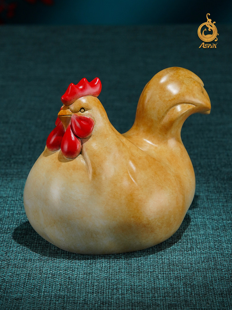 新品黄铜摆件《母鸡》生肖鸡摆件 新中式国潮家居艺术装饰工艺品