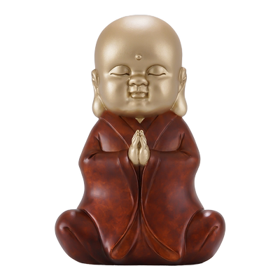 小和尚全黄铜材质桌面摆件