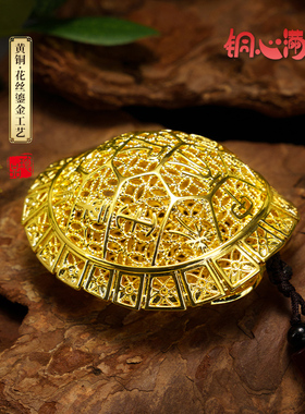 铜心满福《花丝富甲天下》手把件