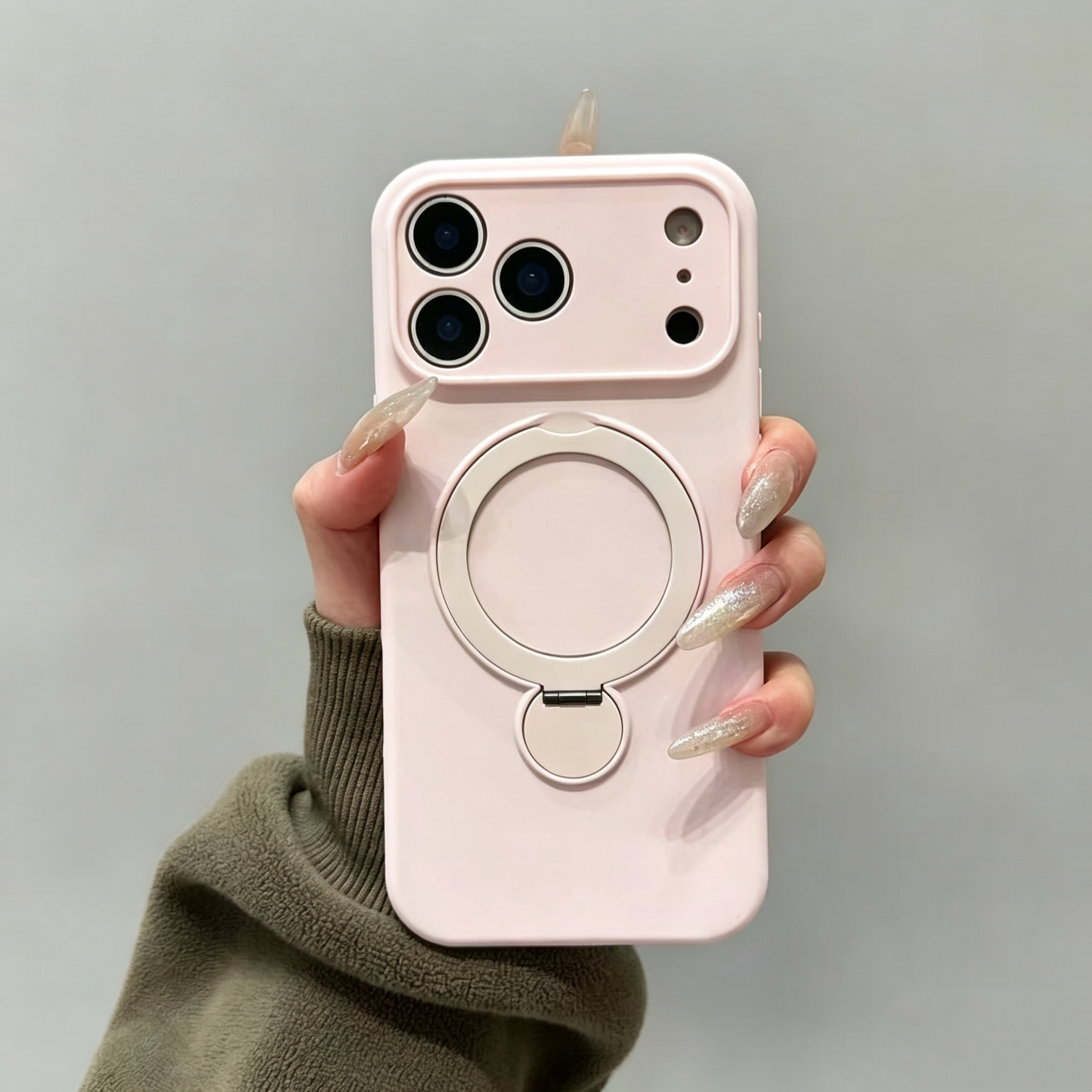 苹果iPhone液态硅胶简约支架式图片