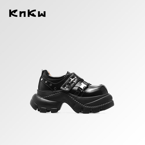 knkw春季新款老爹厚底小皮鞋