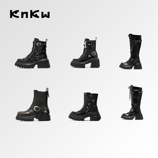 断码 穿搭厚底马丁靴女甜酷靴鞋 靴子 短靴反季 增高女鞋 knkw爆款
