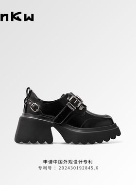 【欧阳娣娣同款】knkw美少女战士小皮鞋女2025新款英伦厚底乐福鞋