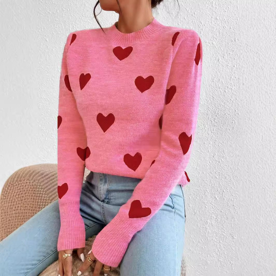 Women's long sleeved round neck pullover sweater长袖毛衣女