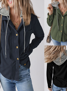 5XL plus size women's jacket, long sleeved button up hoodie