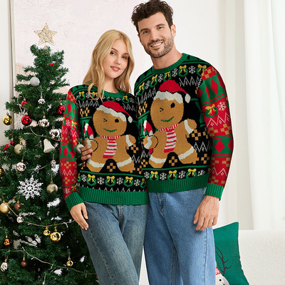 Parent child gingerbread man pullover Christmas sweater毛衣