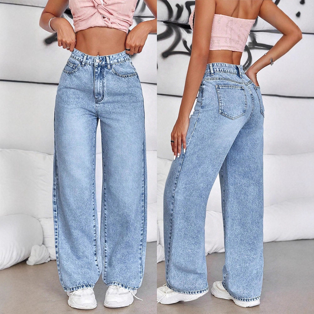 Women's jeans with loose design and long pants女牛仔裤宽松